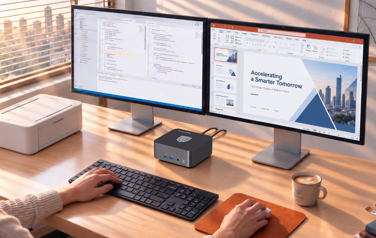 Exécutez des machines virtuelles, compilez du code, travaillez sur de grandes feuilles de calcul Excel ou gérez simultanément des dizaines d’onglets de navigateur et d’applications. Grâce à de puissantes performances multitâches, même les flux de travail complexes restent fluides et réactifs.